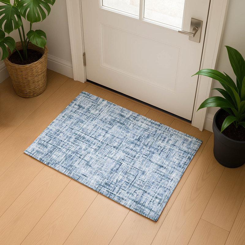 Tapis de qualité supérieure lavable à la machine Mayfield AMF2130, Bleu, 1 pi 8 po x 2 pi 6 po