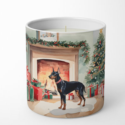 Bougie de Noël parfumée avec support en céramique