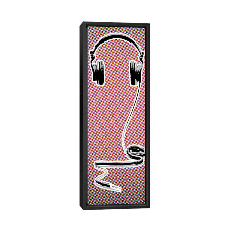 «Headphones», reproduction d'impression sur toile, H 36 po x l 12 po x P 1,5 po, Toile avec cadre noir