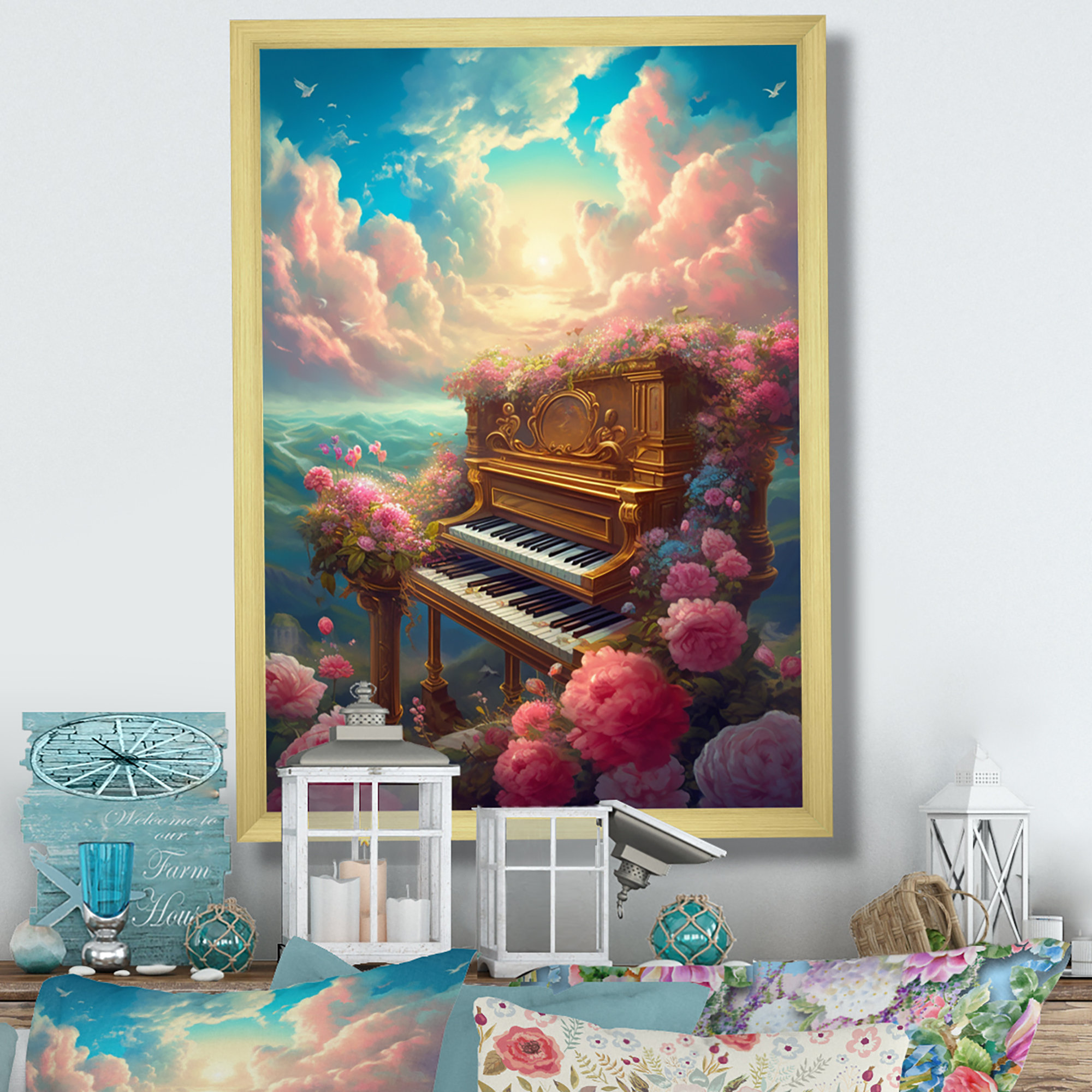 Alcott Hill® Floral Piano In Heaven II On Canvas Print | Wayfair