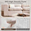 Canapé modulaire de 108 po pour le salon, canapé à nuage de compression avec repose-pieds en L, canapé modulaire en velours côtelé à assise profonde, aucun assemblage requis (beige, 3 places + repose-pieds)-1850775025-1850775028-1850775029