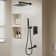 1-Spray Patterns 9.8 In. Dual Fixed And Handheld Shower Head With Bathtub Faucet 1.8 GPM In Matte Black