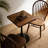 Square Dining Table, 23.6" Tulip Table With Thickened Edge Decor Tabletop & Metal Pedestal, Mid Century Modern Bistro Table For Kitchen, Small Places, Living Room, Cafe ( Walnut Color)-2143209559-2137091310