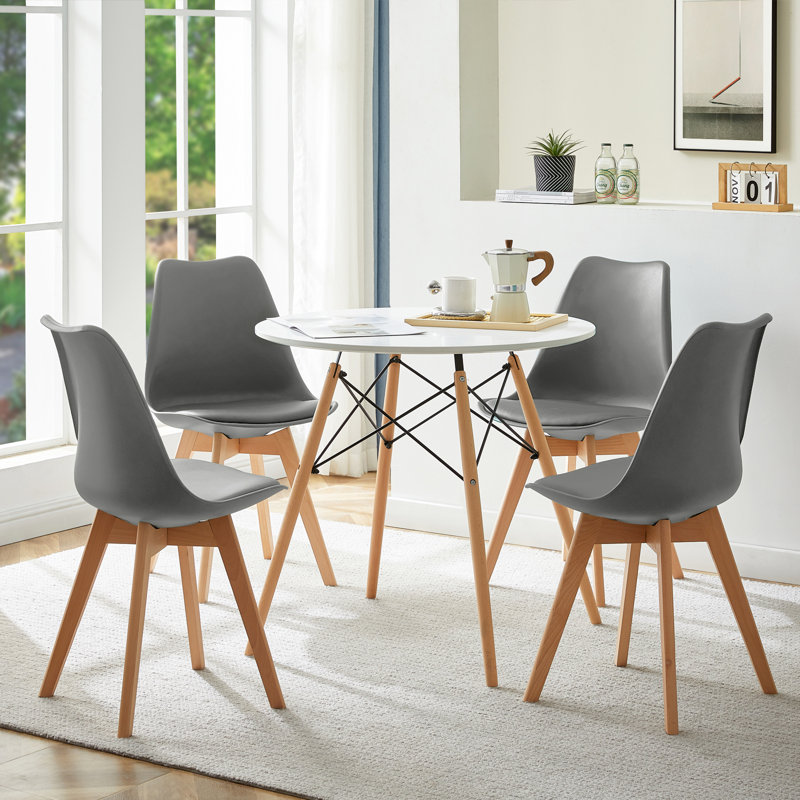 Ensemble repas pour 4 personnes Gweneth, Blanc, Gris
