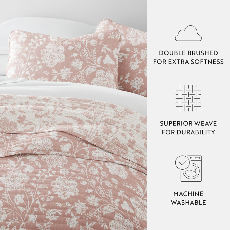 Blue Twin Reversible Microfiber Quilt Set