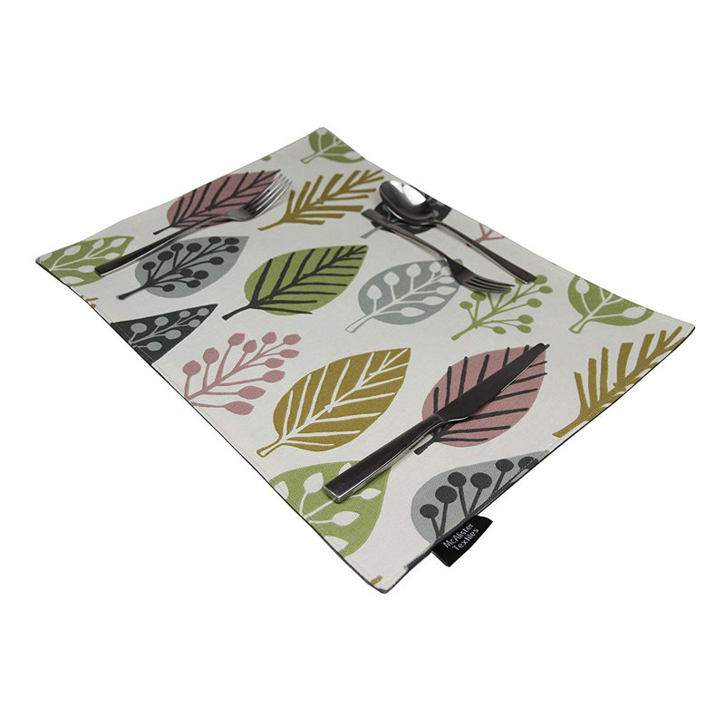 Alexys Cotton Floral Rectangle Placemat, Blush Pink