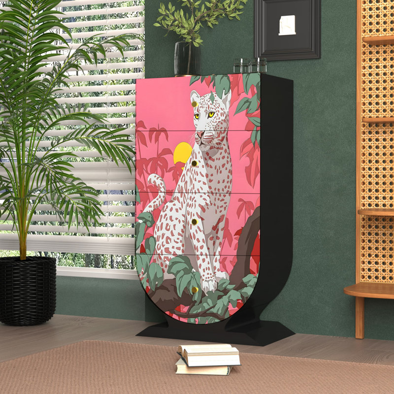 Commode d'appoint de rangement moderne à quatre tiroirs