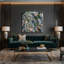 "Botanical Succulents", art mural sur toile grise-999647444