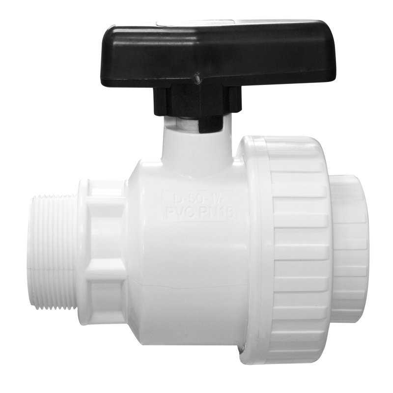 Hydrotools Swimming Pool ABS Threaded Socket Ball Valve - 7" - Black And White