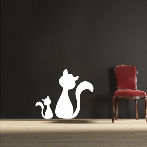 Kittens Wall Sticker, 75cm H x 90cm W x 0.2cm D