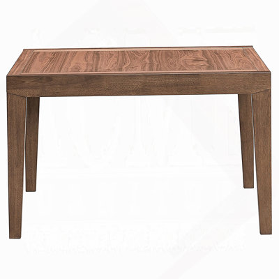 Walnut Finish Extendable Dining Table Modern Kitchen Dining Wooden Furniture 1Pc Self Storing Leaf
