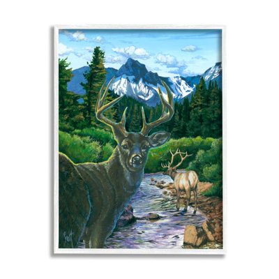 «Stupell Industries Deer in Mountain Scenery», art mural sur toile par Scott Westmoreland