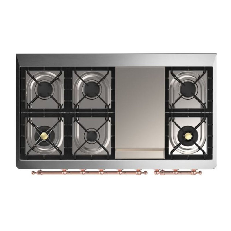 Majestic II 47.83" 5.02 Cu.Ft. Freestanding Dual Fuel with Griddle and Convection Oven, Stainless Steel/Copper