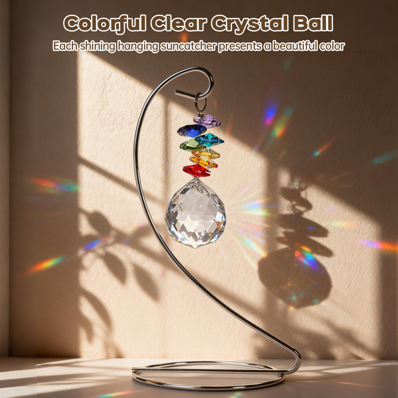 Rainbow Crystal Prism Suncatcher with Desktop Stand