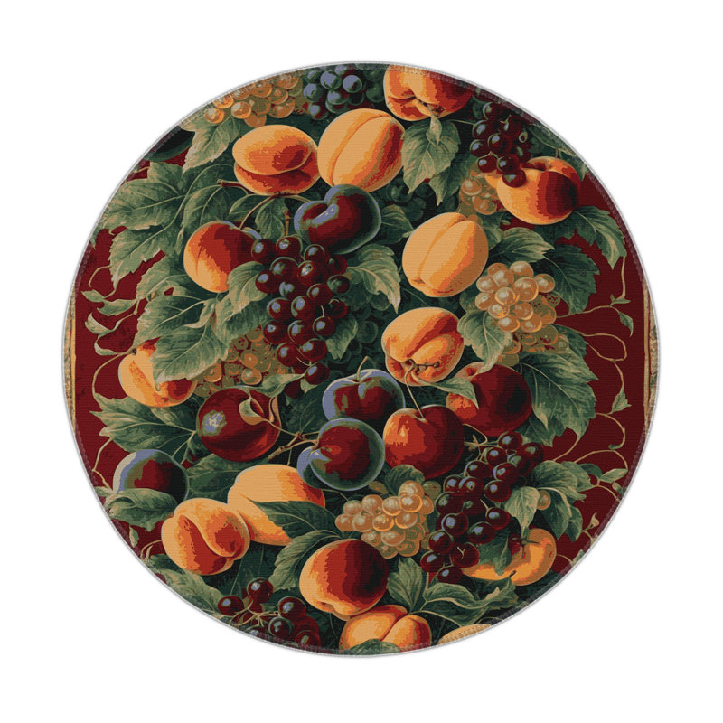 Tapis noir français intérieur et extérieur, Rond 5 pi