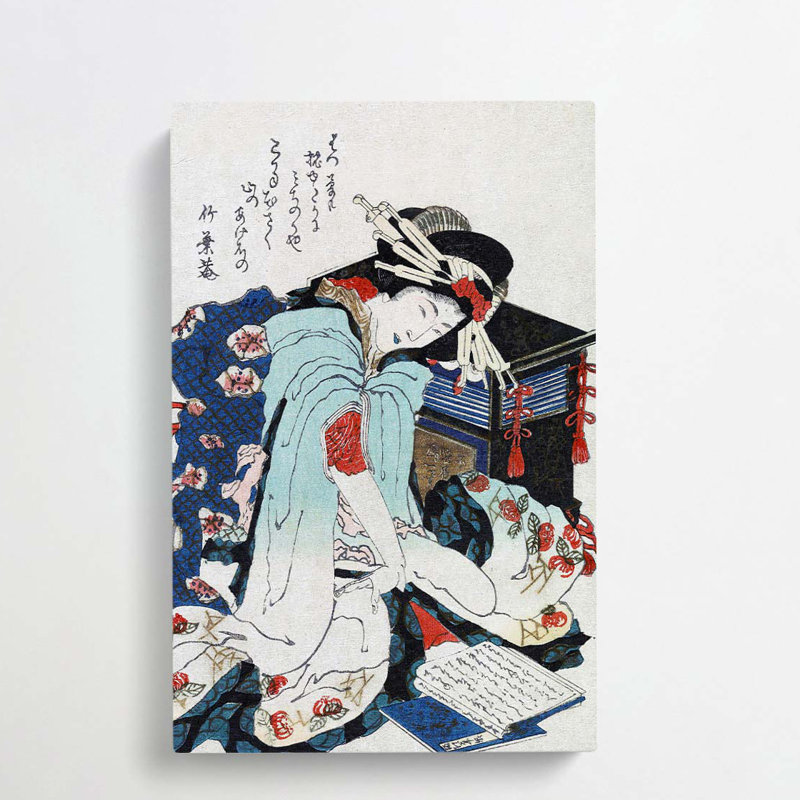Woman Reading by Katsushika Hokusai - Wrapped Canvas, 60cm H x 40cm W x 3cm D