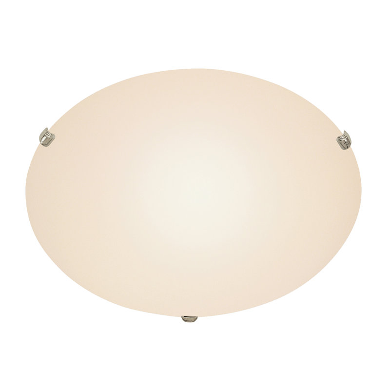 Burkhead Glass Flush Mount, Brushed Nickel, 6" H x 20" W x 20" D