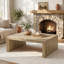 Table basse rectangulaire de 47 pouces pour le salon, table de centre en bois de ferme avec plateau spacieux-760710608