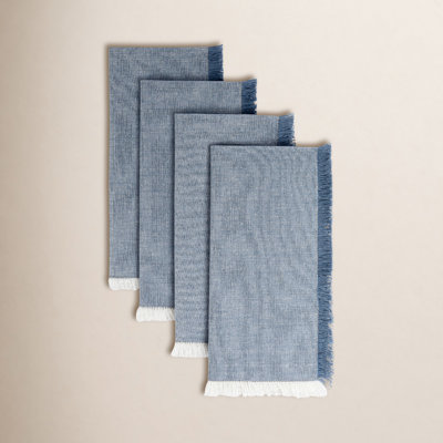 Woven Frayed Chambray Reversible Napkin