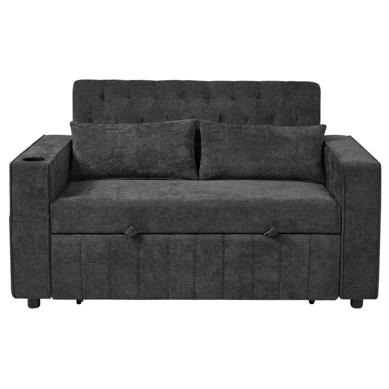 2 Seater Chenille Sofa Bed, Grey