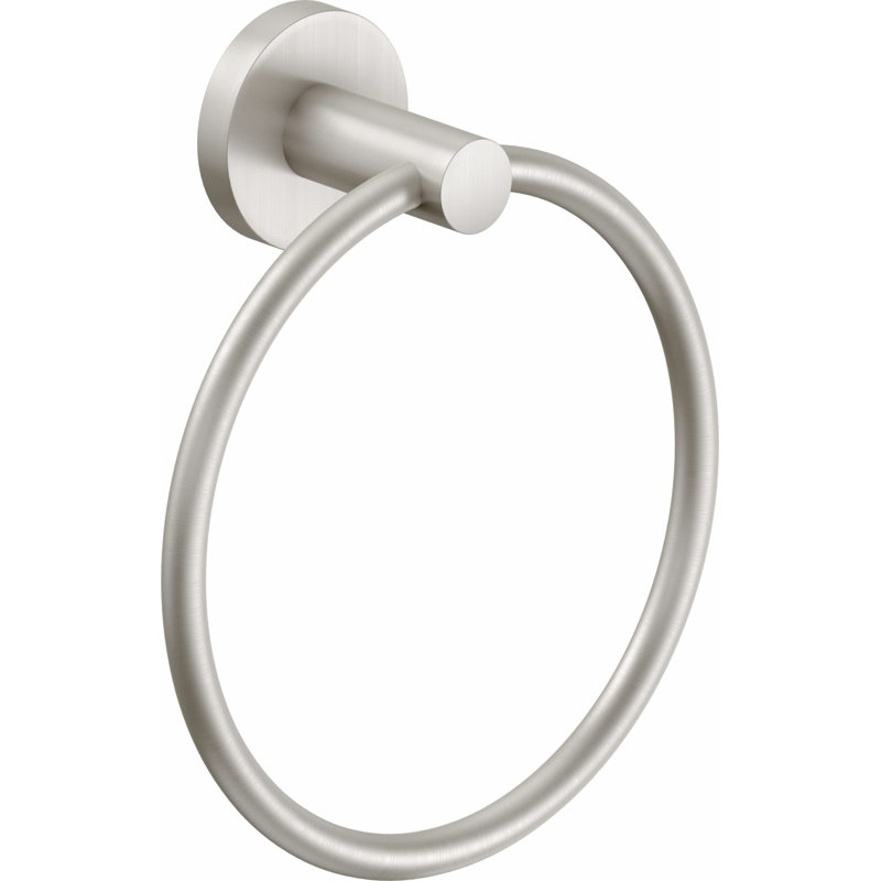 D Street Towel Ring, Antique Brass Flat
