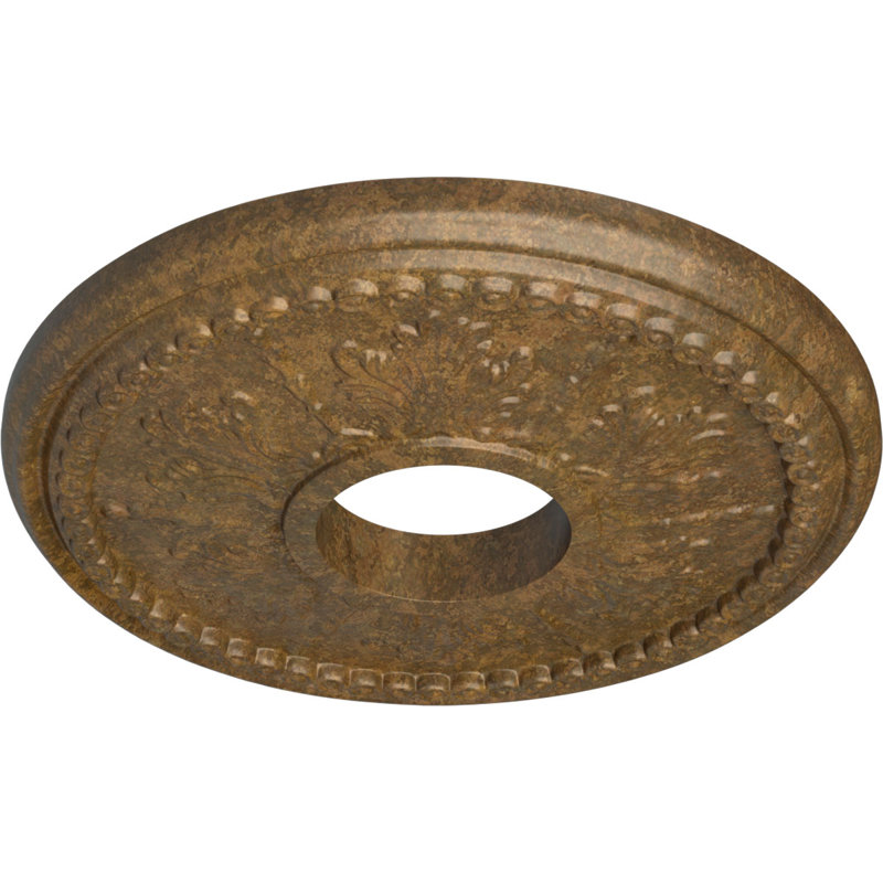 Médaillon de plafond H 13,875 po x l 13,875 po x P 1,25 po Tirana, Bronze huilé