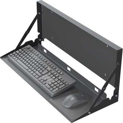 Vivo Black Flip Down 24 Inch Keyboard Tray Wall Mount With Mouse Pad