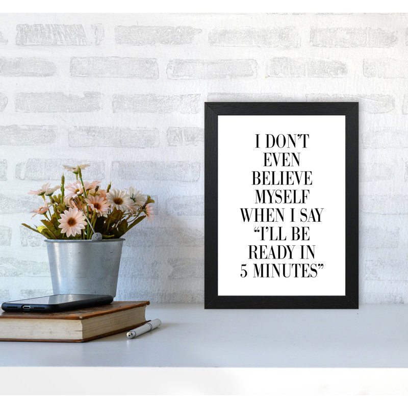 Ready In 5 Minutes - Single Picture Frame Print, White Grain Frame, 30 cm H x 21 cm W x 5 cm D