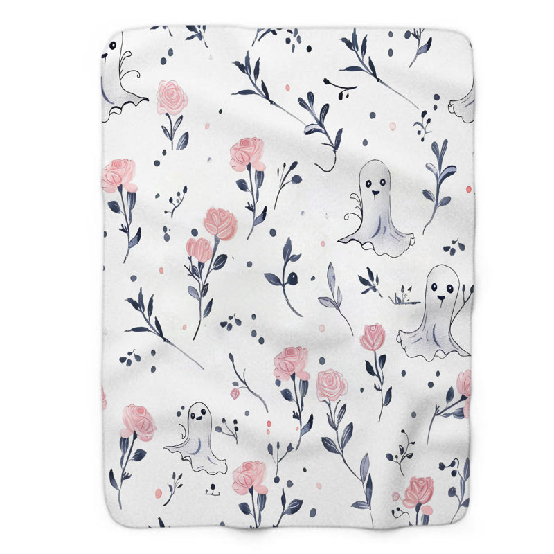 Blossoming Spirits - Couverture sherpa 1 pièce de qualité supérieure 0148, L 60 po x L 80 po