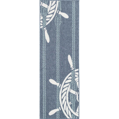 Tapis bleu marine intérieur / extérieur Bethzy