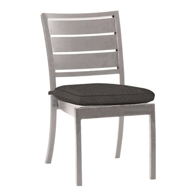 Charleston Aluminum Patio Dining Side Chair With Cushion