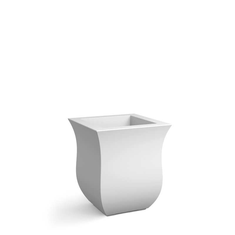 Clywd 16" Resin Square Pot Planter with Drainage Holes, White