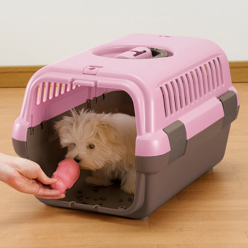 Small Pink Collapsible Rolling Pet Travel Carrier