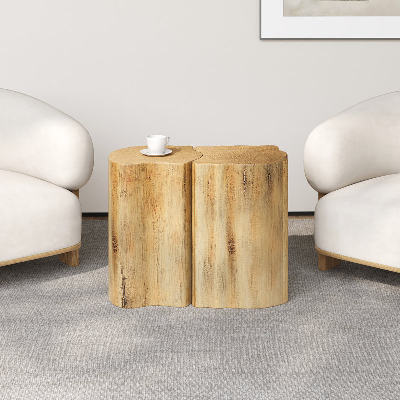 Table de bout moderne à conception divisée 21 avec abat-jour naturel, matériaux, couleur irrégulière facile à manipuler, dimension réfléchie pour un assemblage sans couture, peut être utilisée comme rangement