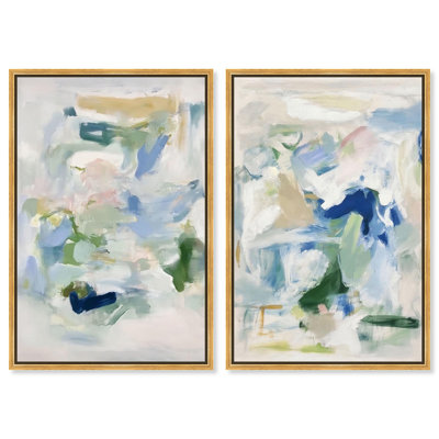 Ensemble de 2 reproductions d'art tendance sur toile Chroma Balance