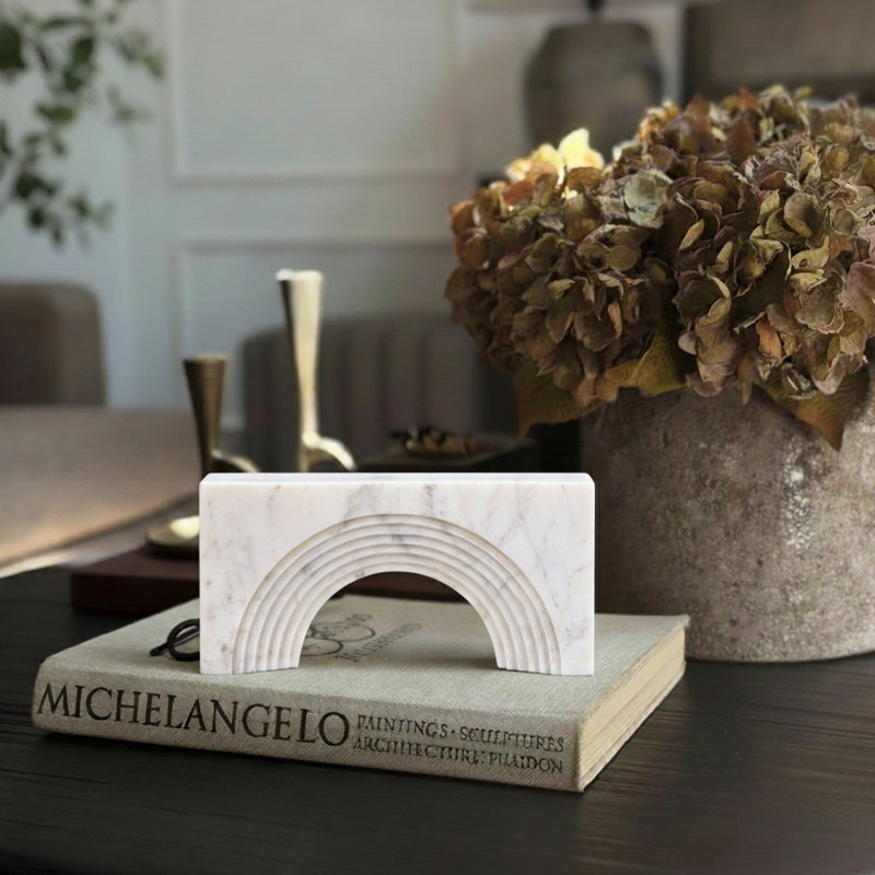Cambre Marble Abstract Figurines & Sculptures, White
