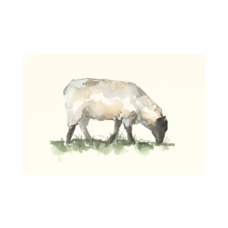«Grazing Farm Animal III» par Ethan Harper - reproduction d'art, H 26 po x l 40 po x 1,5 po, Toile tendue, Pas de tapis