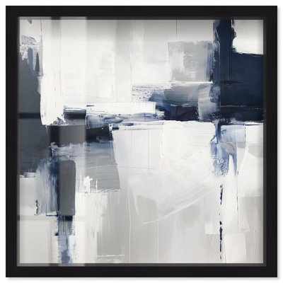 Blue Cascades on Still White Shadowbox Print Blue Wall Art by Art Remedy