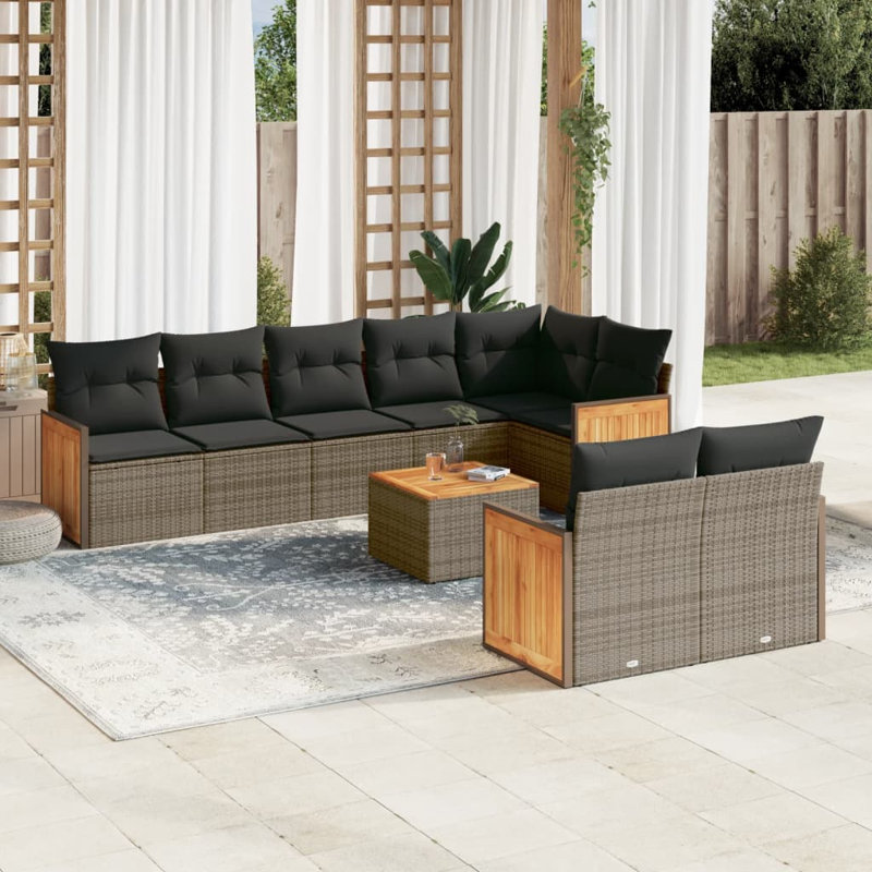 Ensemble de canapé de jardin Vidaxl, Gris, Gris