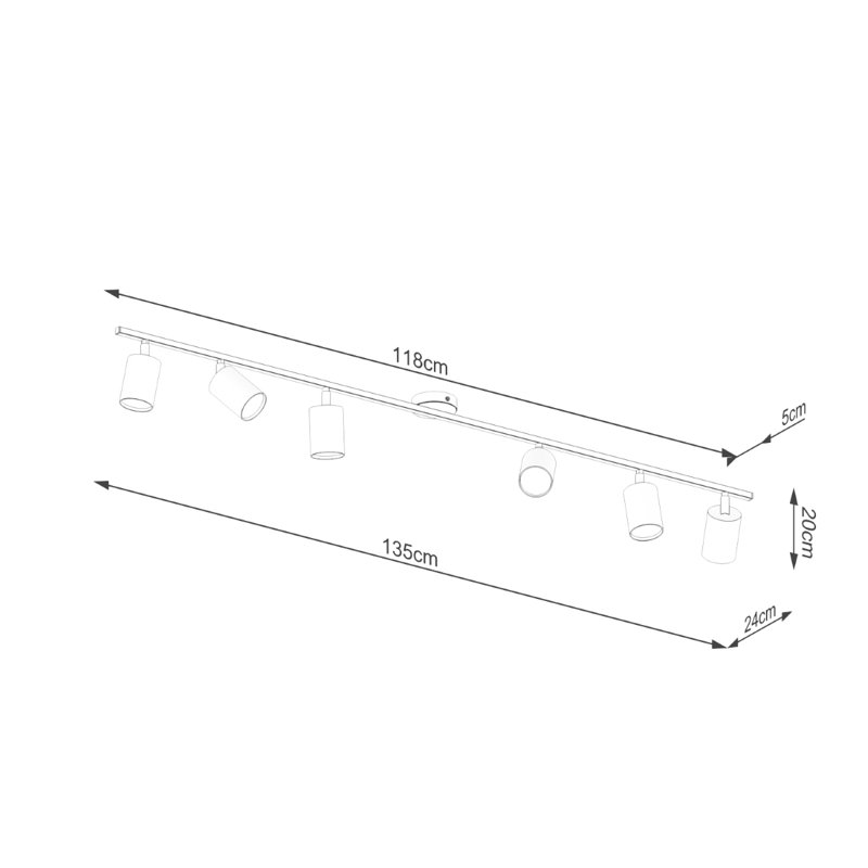 Lemmi 135cm 6 -Light Track Kit