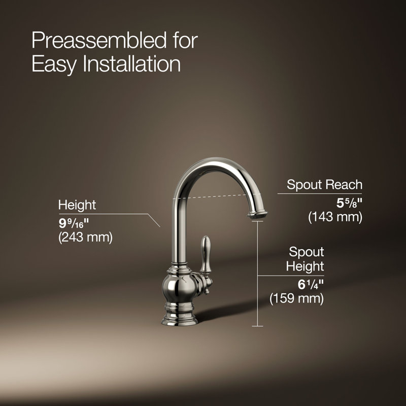 Artifacts Beverage Faucet, Vibrant Polished Nickel