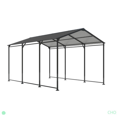 Metal Carport Heavy Duty With Galvanized Steel Roof, Metal Garage Canopy With Galvanized Steel Roof & Frame, Car Tent Outdoor Storage Shed For Car, Boats And Truck