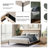 Modern Corduroy Upholstered Platform Bed with Metal Legs, No Box Spring Needed – Queen-536256613