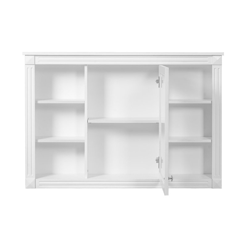 Armoire de rangement murale de 42 po, armoire à pharmacie, armoire de salle de bain moderne avec miroir, armoire à miroir avec 6 tablettes ouvertes (ne pas inclure le meuble-lavabo)