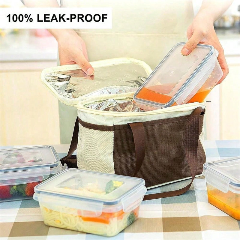14 pièces de contenants de rangement en plastique à l'épreuve des fuites pour l'organisation de la cuisine, la préparation des repas, le repas réutilisable