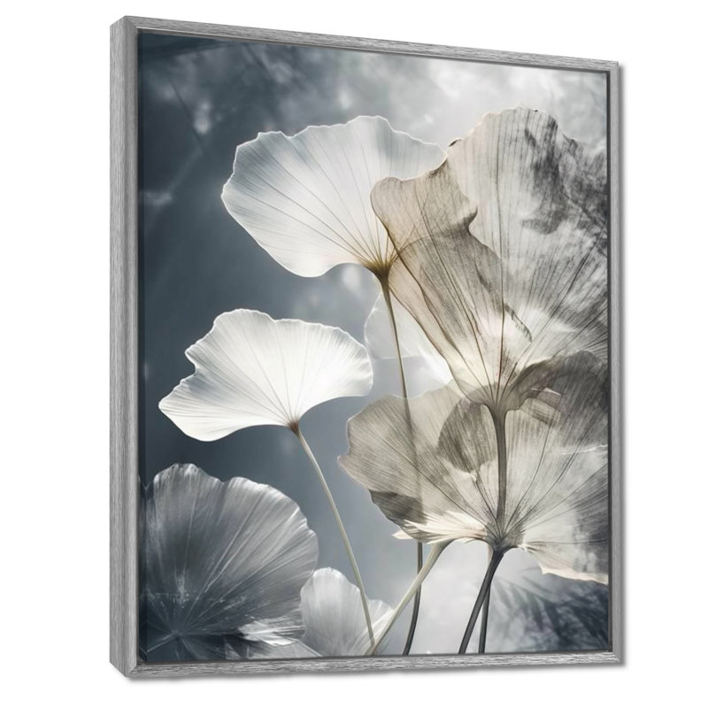 Tropical_Palm_Art_Pour_Ginkgo Art III, H 20 po x l 12 po x P 1 po, Encadrement argenté