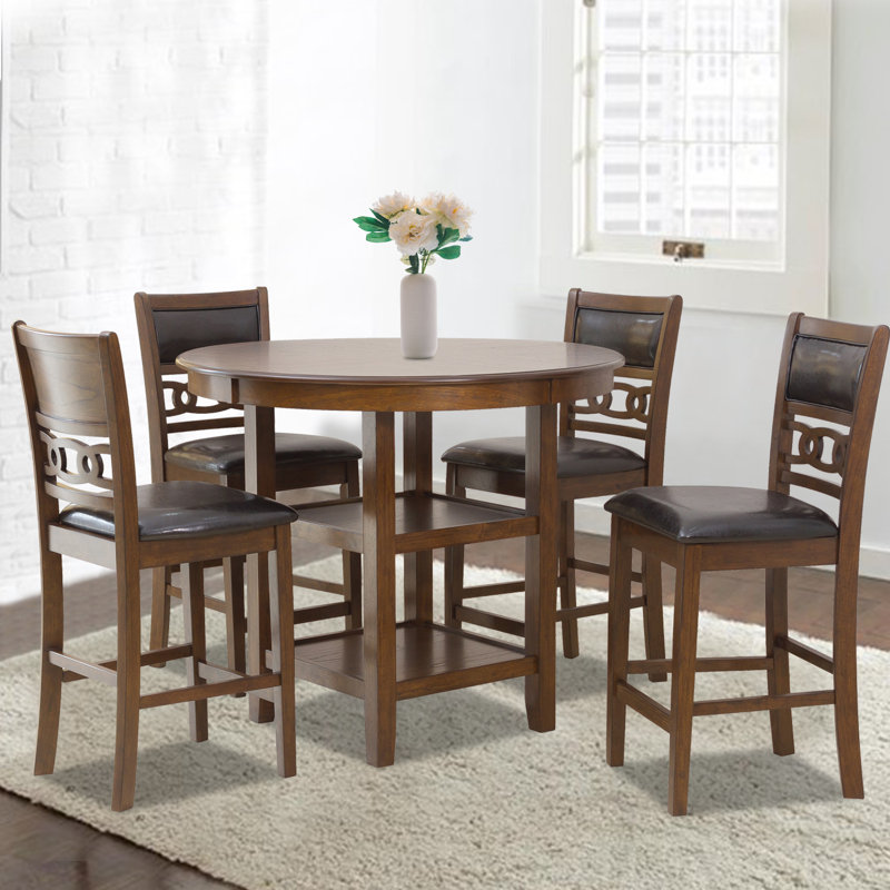 Rittany 4 - Person Four Leg Dining Set, Brown