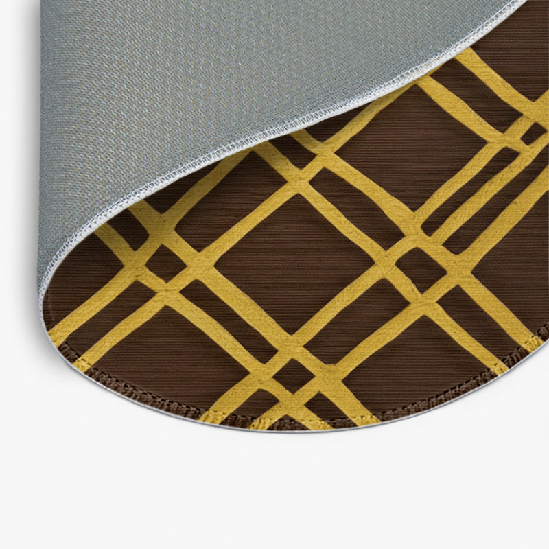 Tapis brun intérieur et extérieur Trellis, Rond 5 pi