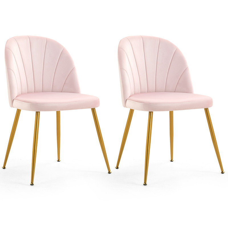 Chaises de salle à manger sans accoudoirs Modern, Rose