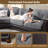 Corduroy With Faux Leather Modular Sectional-1756303156